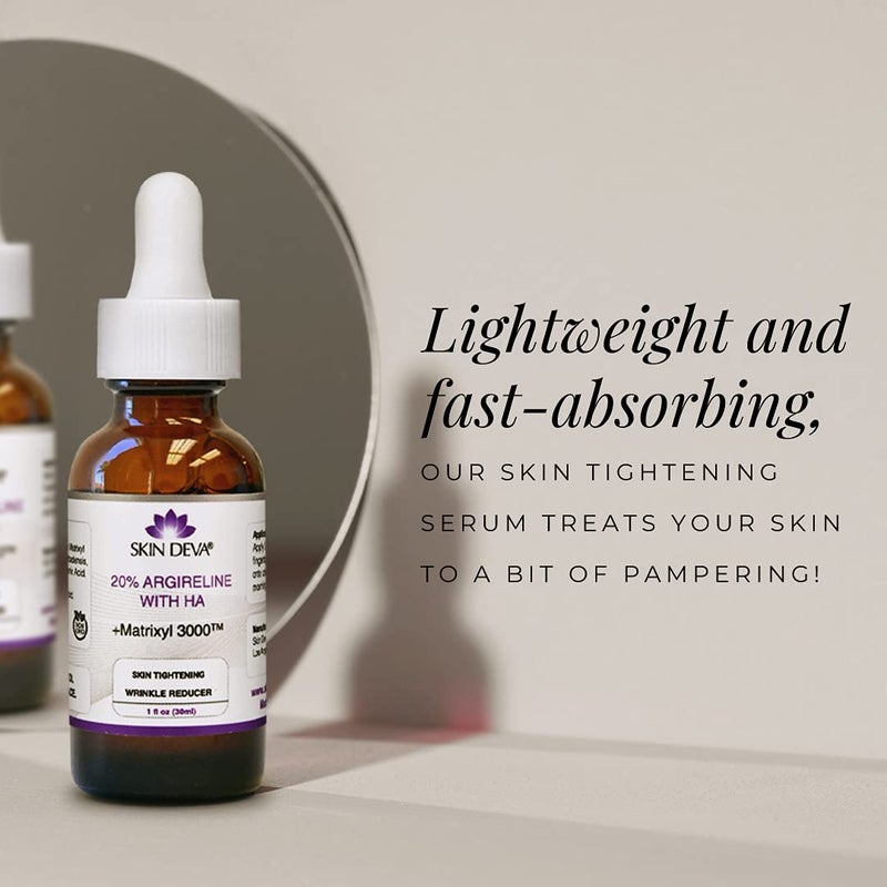 SKIN DEVA 20% Argireline Serum with Matrixyl 3000 Pure Hyaluronic Acid Serum For Face Deep Wrinkle Reducer Anti Aging Tones Skin and Stimulates Collagen Peptides Serum For Face - Image 4